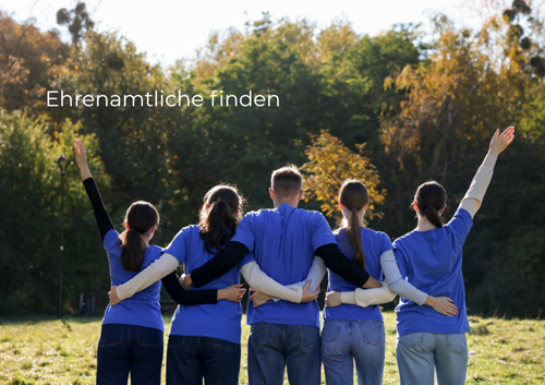 5 Personen von hinten, die die Hände verbinden