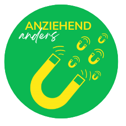 gelber Magnet auf grünem Hintergrund