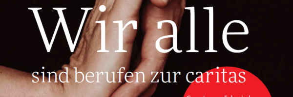 Schriftzug vor zwei Händen